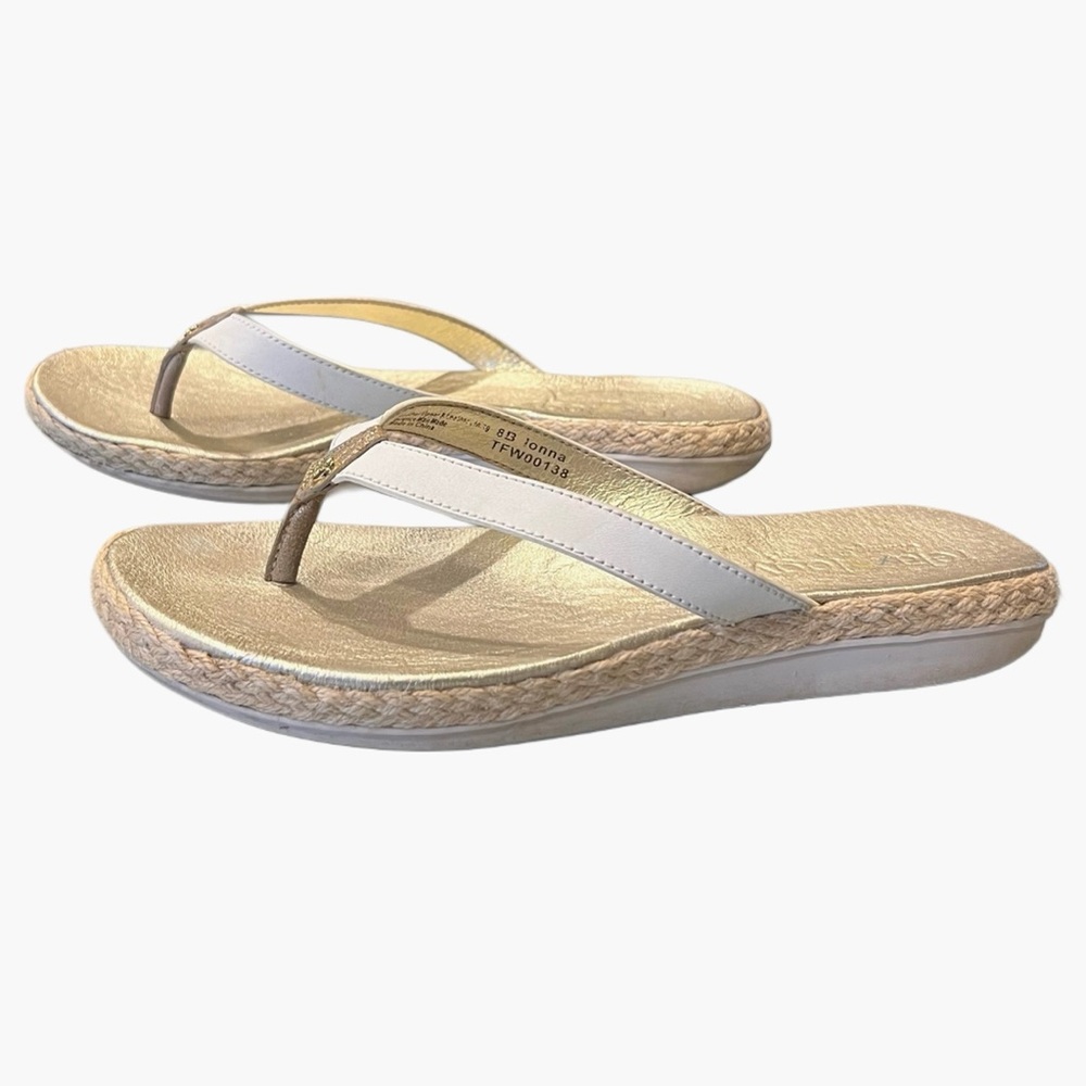 Tommy Bahama Women's Gold and White Ionna Flip Flop